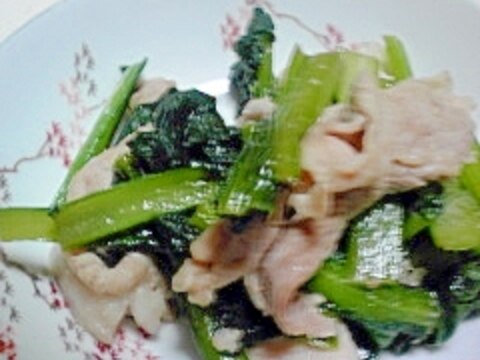 小松菜と豚肉のオイスターソ－ス炒め